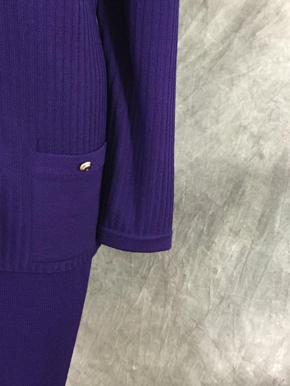 NWT NEW St John collection knit velvet purple jacket skirt suit size 14 - Picture 6 of 10